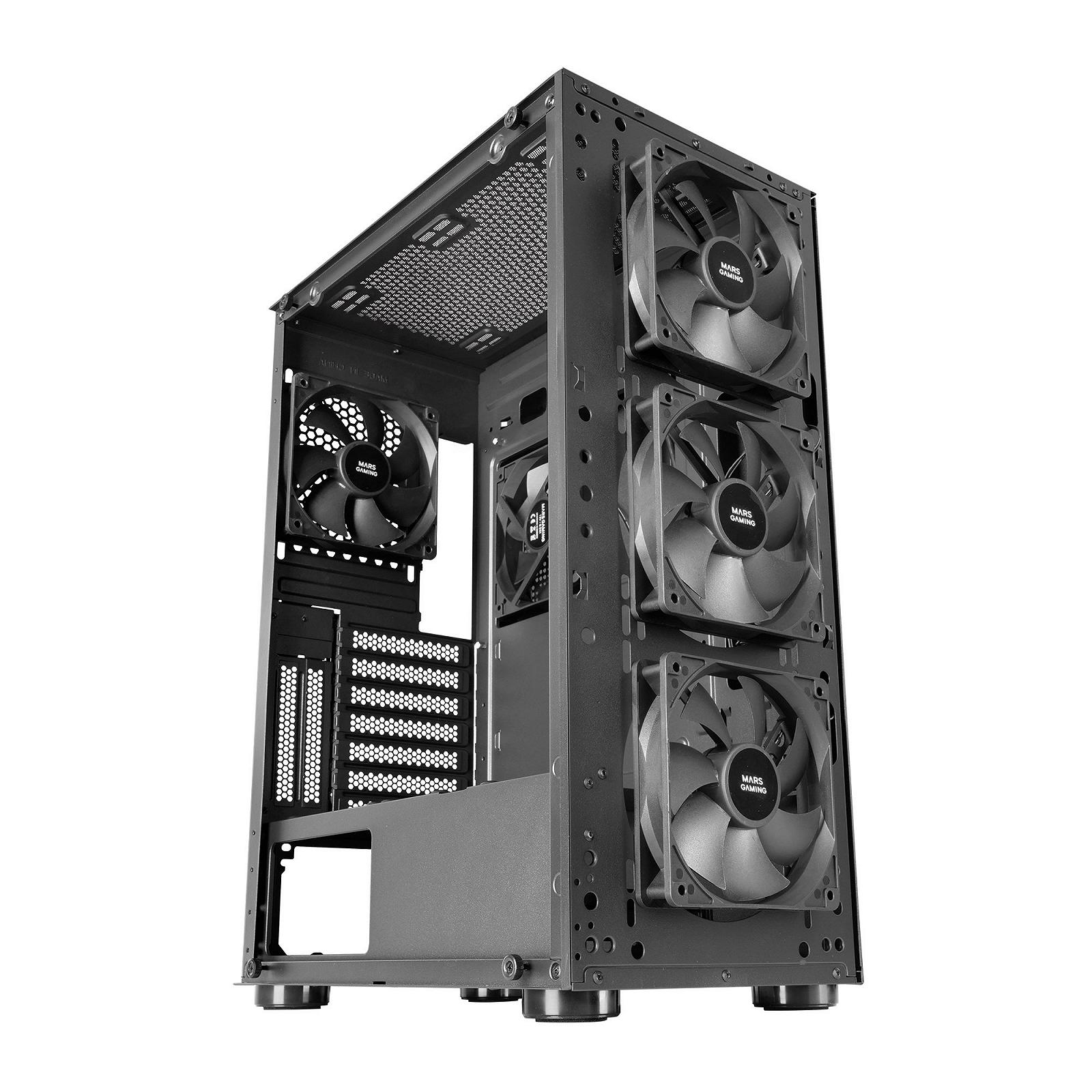 Корпус Mars Gaming MC-PRO2 Tower / без БЖ / ATX / 4x120mm Fans / GPU 348 мм / Чорний, фото №3