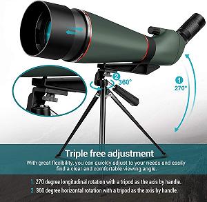 Підзорна труба KEXWAXX 25-75X100 Зелений synthetic.ua - Фото 1