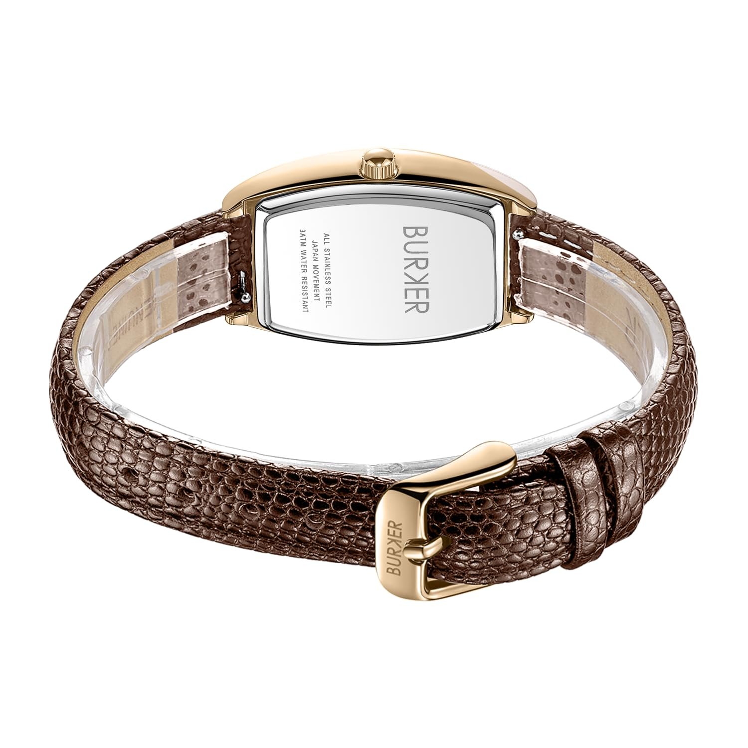 Женские часы BURKER Grace овальные, женские, кожаный ремешок, нержавеющая сталь, аналоговые, кварцевые, 3 ATM, 25 мм, золотой, коричневый/коричневая кожа, фото №4 Женские часы BURKER Grace овальные, женские, кожаный ремешок, нержавеющая сталь, аналоговые, кварцевые, 3 ATM, 25 мм, золотой, коричневый/коричневая кожа, фото №4