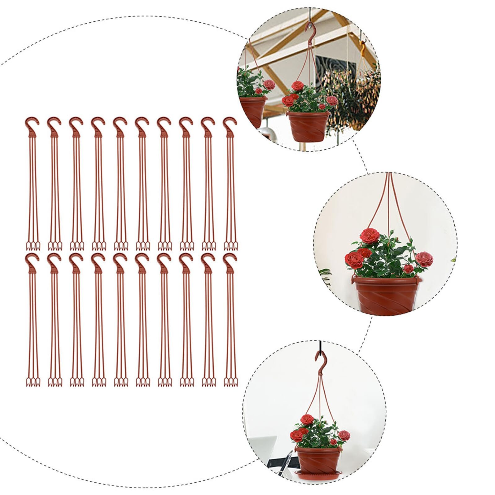 Ланцюги для підвісних кошиків Happyyami Pack of 25 з пластиковими гачками, фото №3 Ланцюги для підвісних кошиків Happyyami Pack of 25 з пластиковими гачками, фото №3