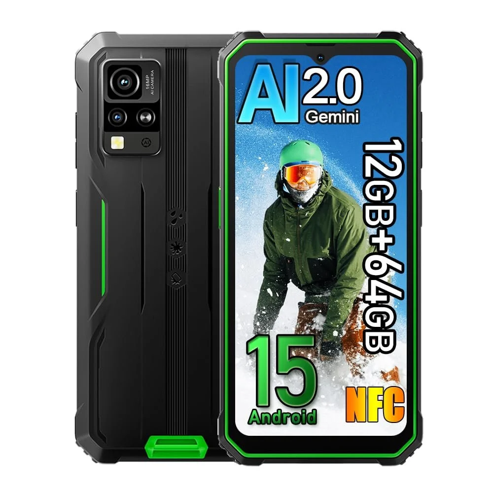 Защищенный смартфон Blackview BV4800 SE Android 15 12GB RAM 64GB ROM 6.56" HD+ NFC 16MP 5100 мАч IP68 Зеленый, фото №1