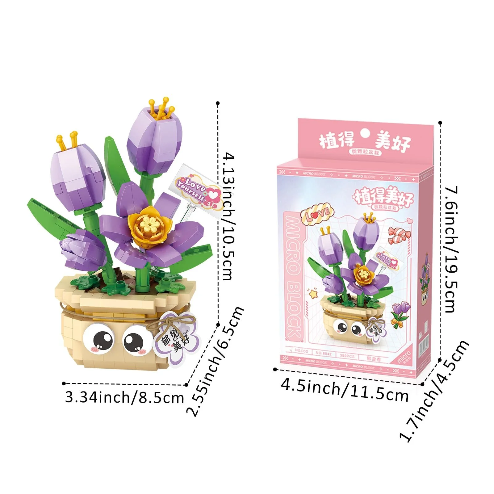 Конструктор Квітка MEIEST Міні Бонсай Сукулент Тюльпан, фото №7