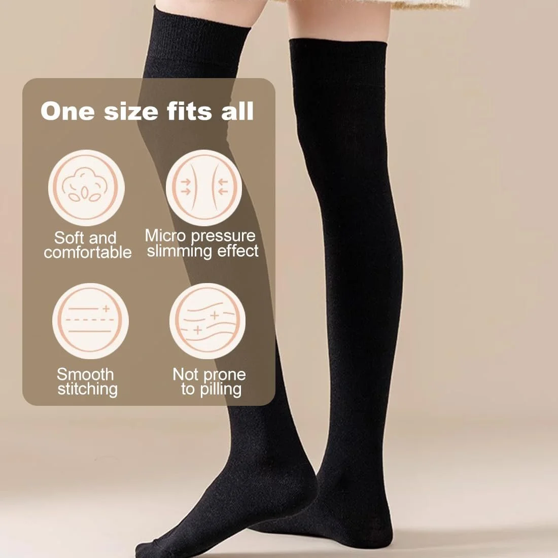 Гольфи вище коліна 2 пари Бавовняні шкарпетки, фото №2 Гольфи вище коліна 2 пари Бавовняні шкарпетки, фото №2