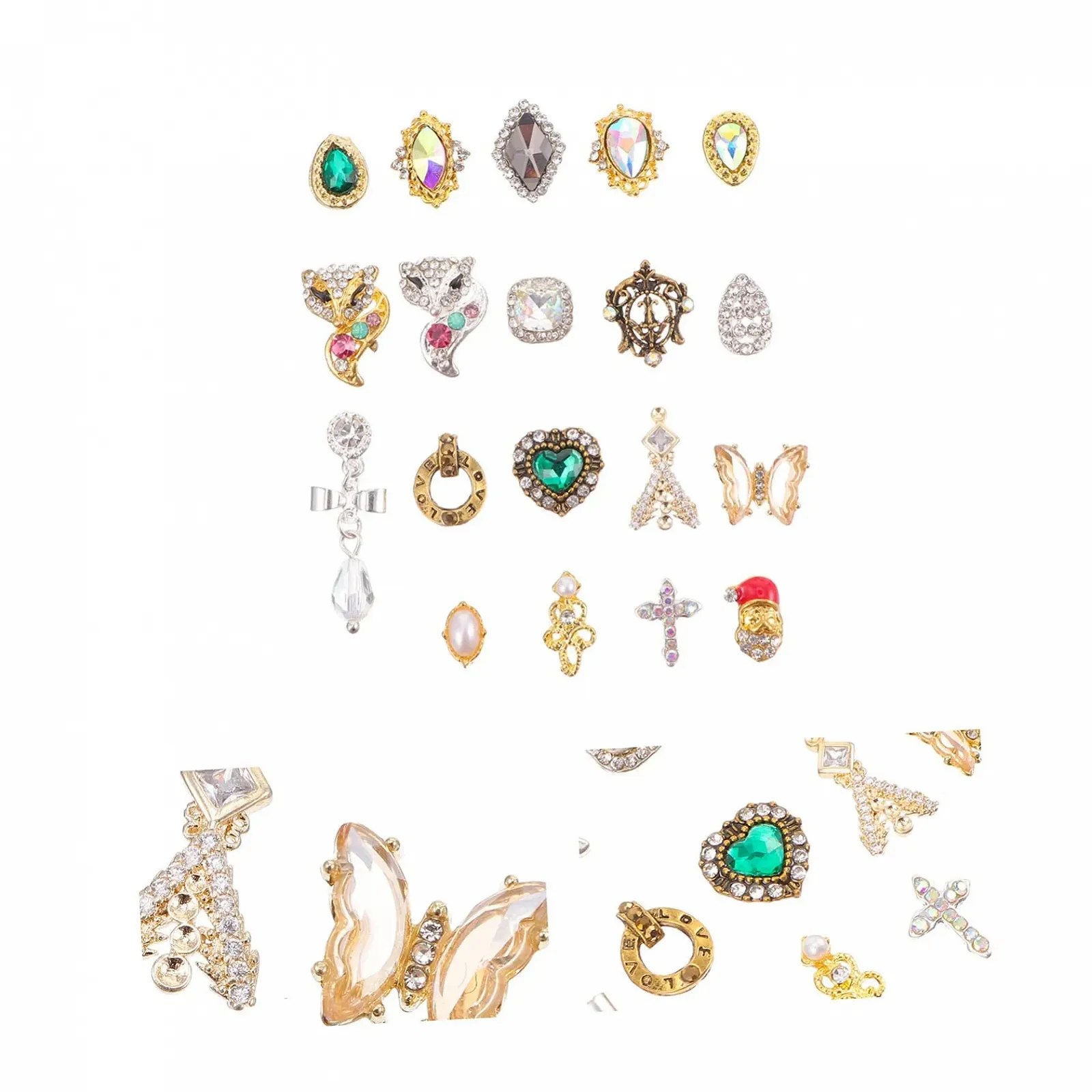 Стразы для ногтей Housoutil, 50 шт., украшения для ногтей, бриллианты для дизайна ногтей, кристаллы из сплава для маникюра, 3D аксессуары, фото №4