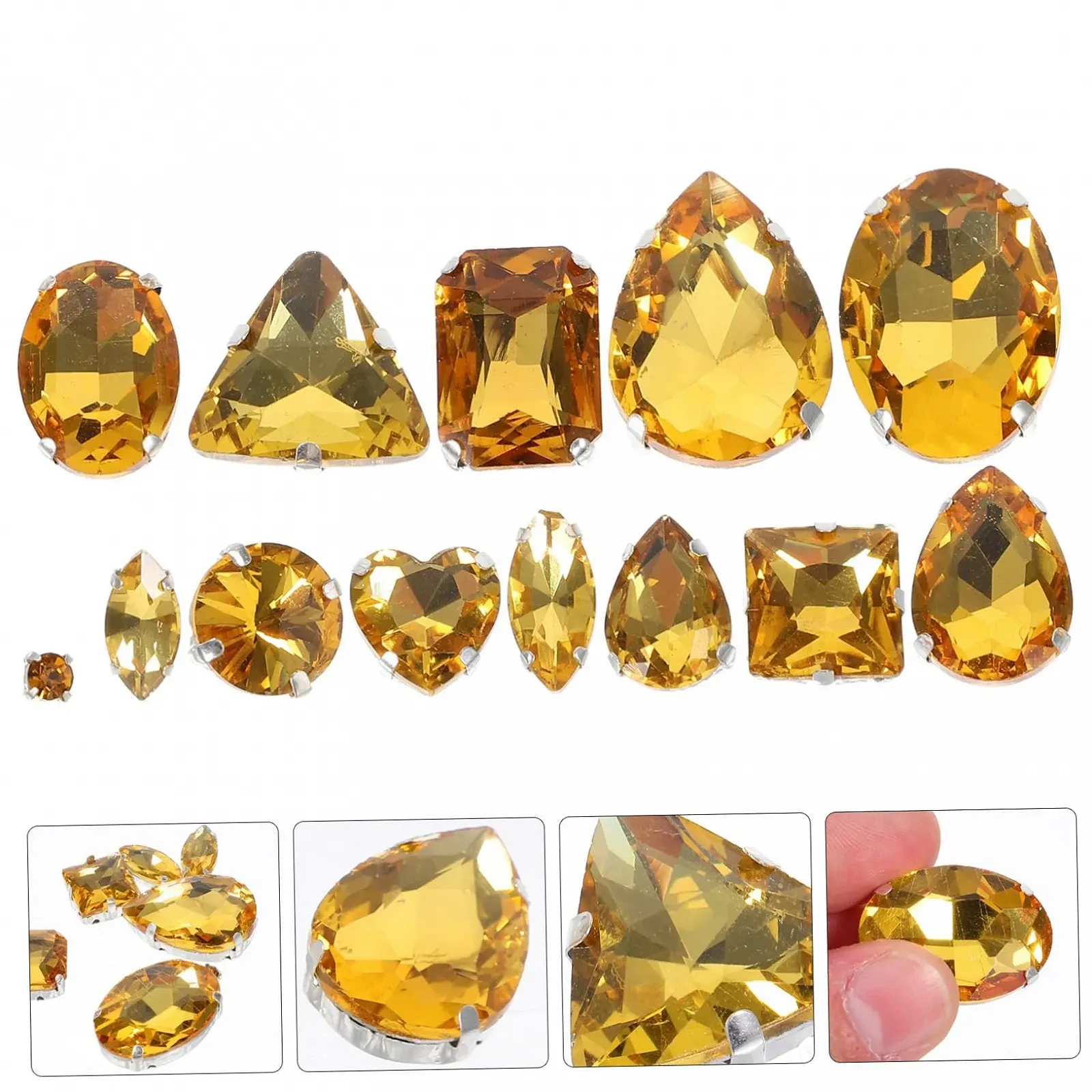 Стрази для одягу Tofficu, 1 пакет, ручної роботи, нерівні крабові скляні для весільної моди та творчих проєктів, фото №2