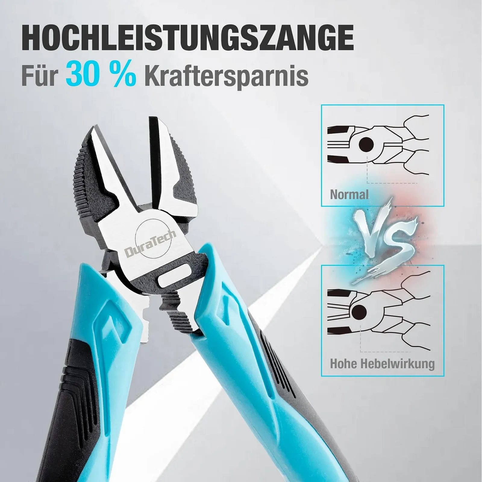 Набір плоскогубців DURATECH, 3 шт., плоскогубці з високим важелем, фото №7