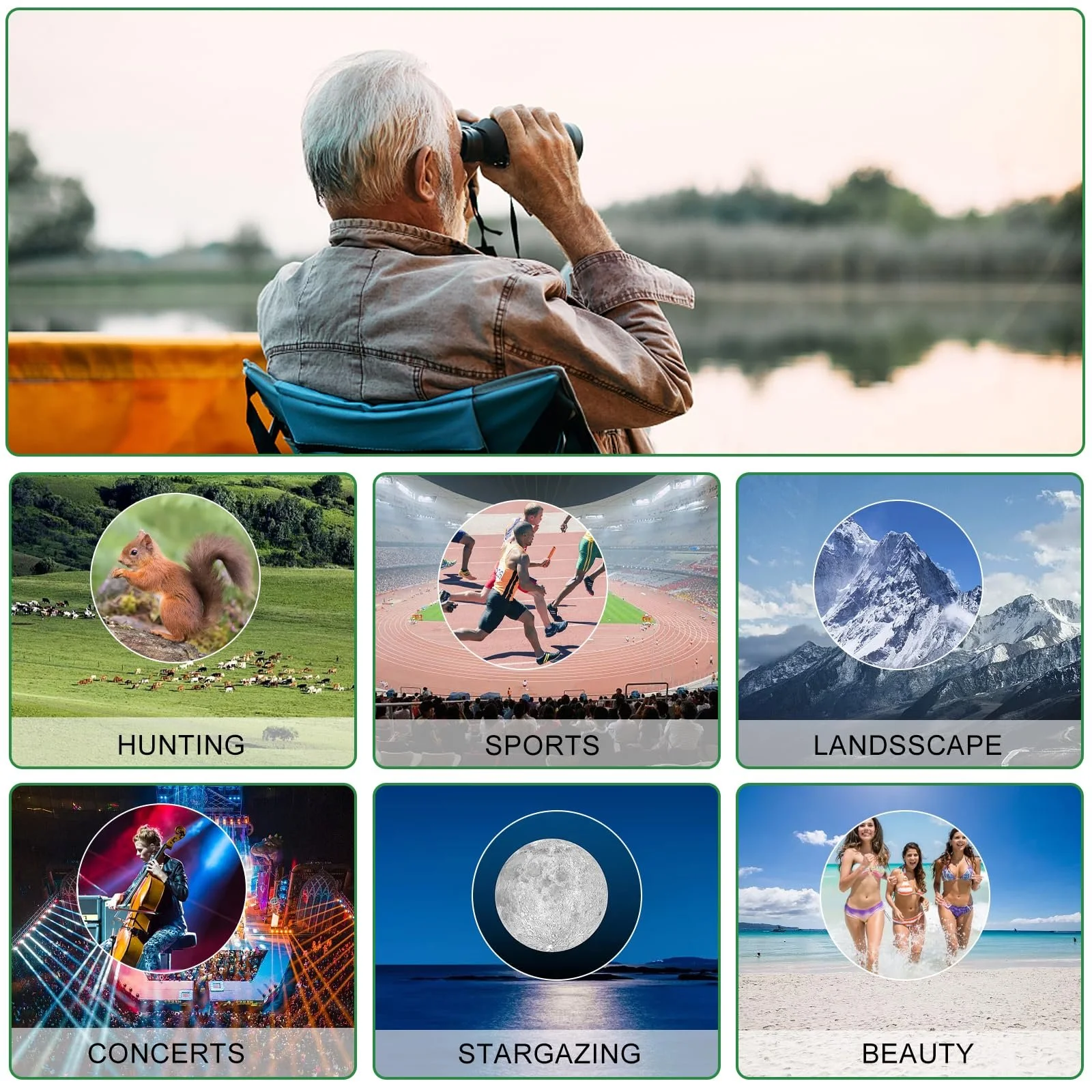 Бінокль 20 x 50 High Power HD Waterproof BAK4 FMC, фото №7