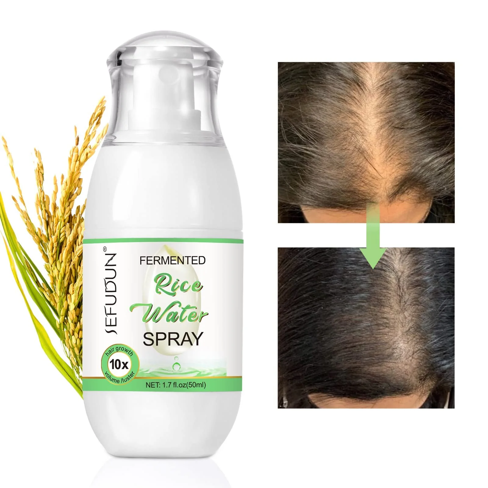 Спрей для росту та відновлення волосся, кондиціонування та зволоження для пошкодженого, сухого, кучерявого або неслухняного волосся, фото №2