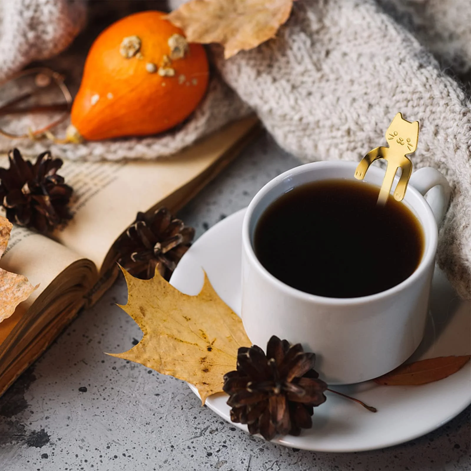 Ложка Кавова Кiт, Міні Ложка з нержавіючої сталі у формі кошеняти для змішування, фото №6