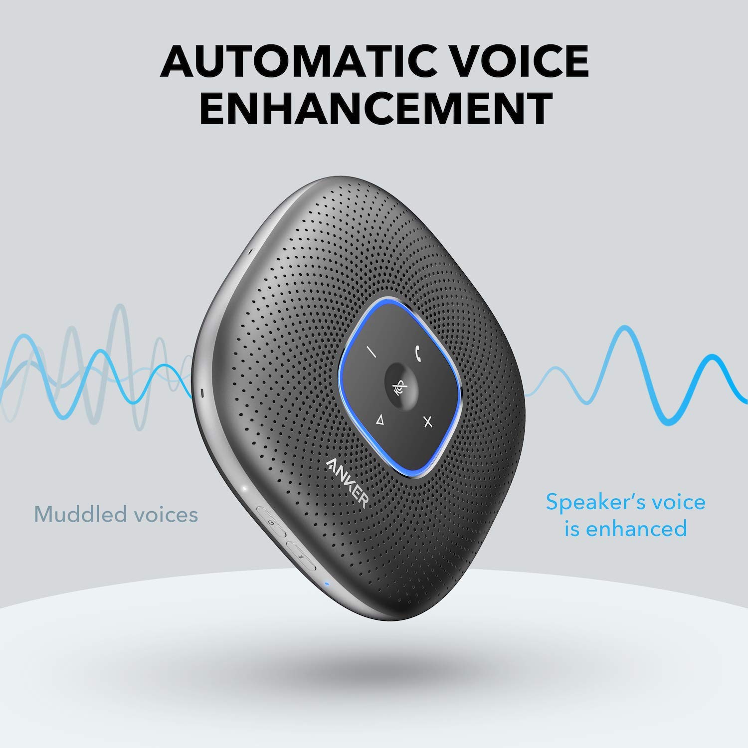 Колонка Anker PowerConf Bluetooth з 6 інтегрованими мікрофонами чорний, фото №6