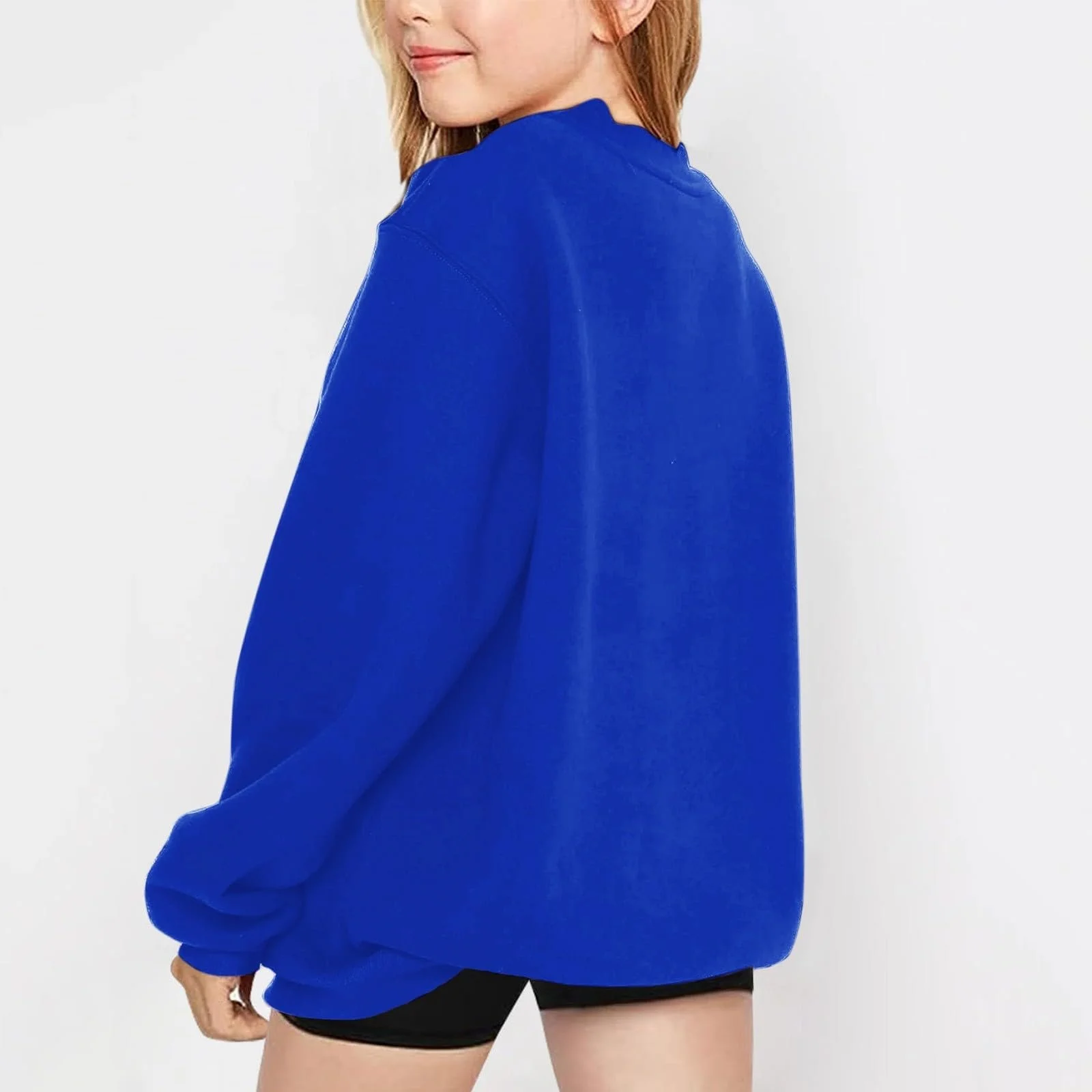 Джемпер Детский свитшот Милые девочки Круглый вырез Длинный рукав Хлопок Круглая шея Свободный Длинный рукав Теплая одежда Зимняя мода, фото №3