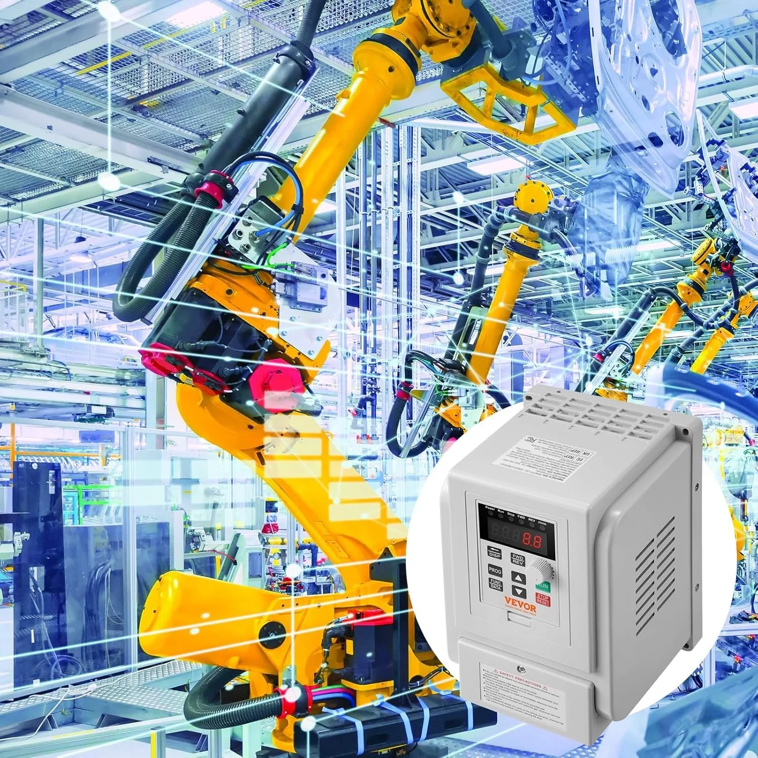 Частотный преобразователь VEVOR AT1-2200X / 2.2 кВт / 10 А / 0-400 Гц / Серый, фото №11 Частотный преобразователь VEVOR AT1-2200X / 2.2 кВт / 10 А / 0-400 Гц / Серый, фото №11