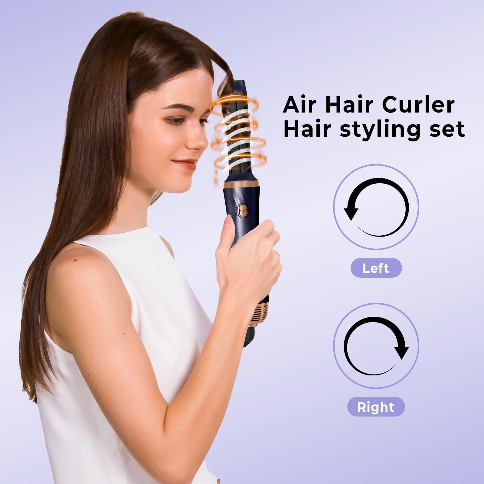 Набір для укладки волосся Airstyler 6-в-1 фен з круглою щіткою та плойкою Синій/Золотий, фото №2 Набір для укладки волосся Airstyler 6-в-1 фен з круглою щіткою та плойкою Синій/Золотий, фото №2