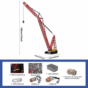 Конструктор Кран Грузовик Mould King Technik 4318 деталей, управляемый через приложение, высокопроизводительный гусеничный кран с моторами, игрушечное строительное транспортное средство для детей synthetic.ua - Фото 1