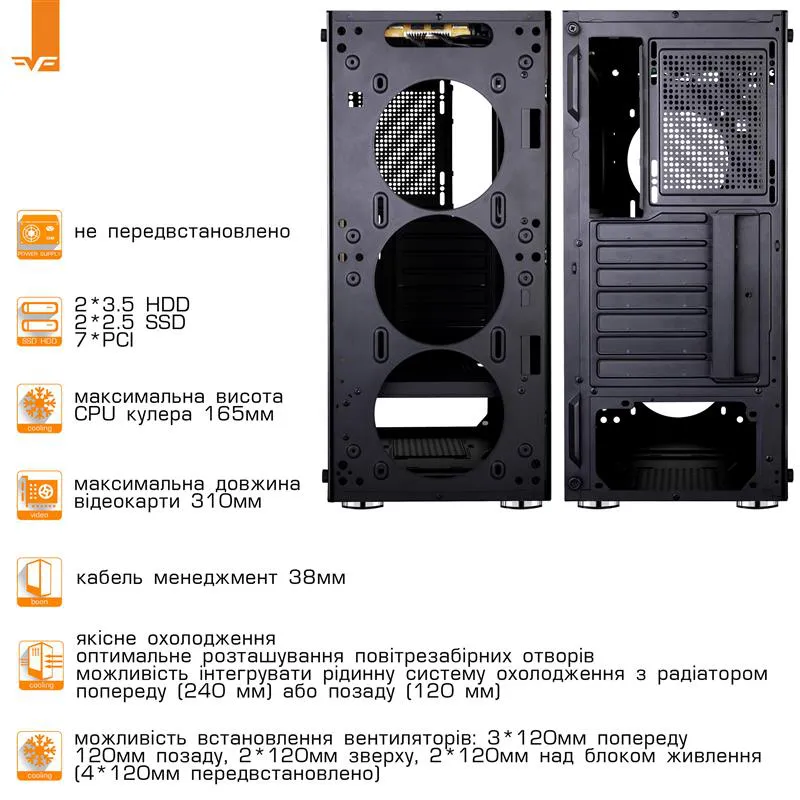 Корпус Frime Legion Black USB 3.0 без БП (Legion-U3-GLS-4DTRMLT16.6WP), фото №4