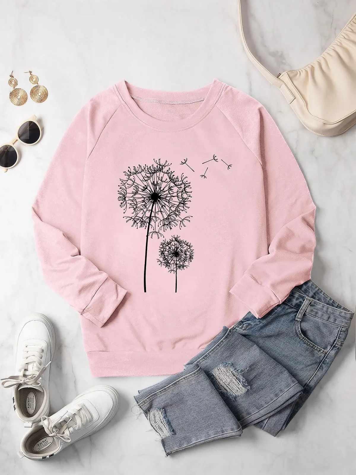 Жіночий світшот Dresswel Кульбаба з довгими рукавами, фото №2