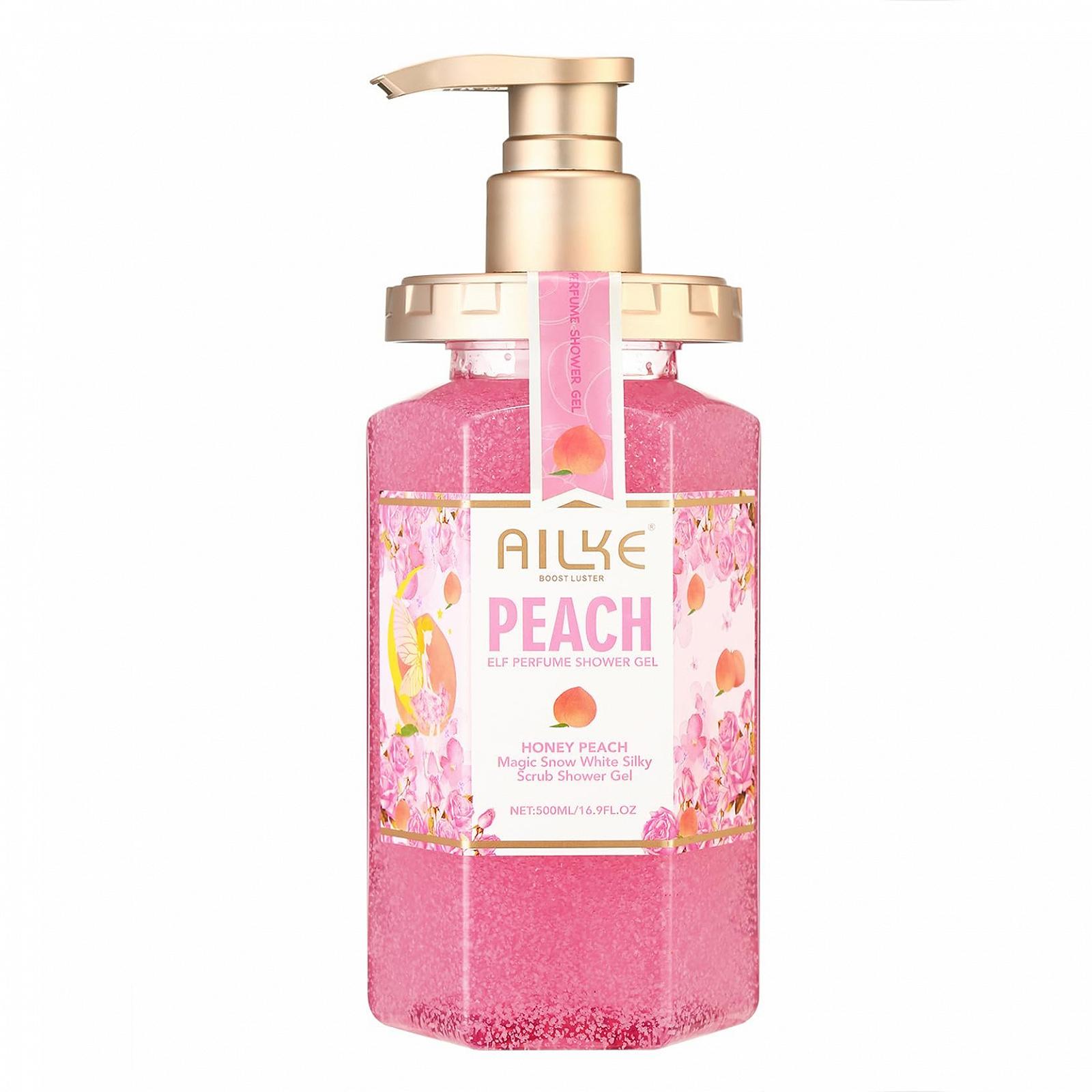 Гель для душу AILKE Peach Elf Perfume Magic Snow White Silky Scrub 500 мл, фото №1