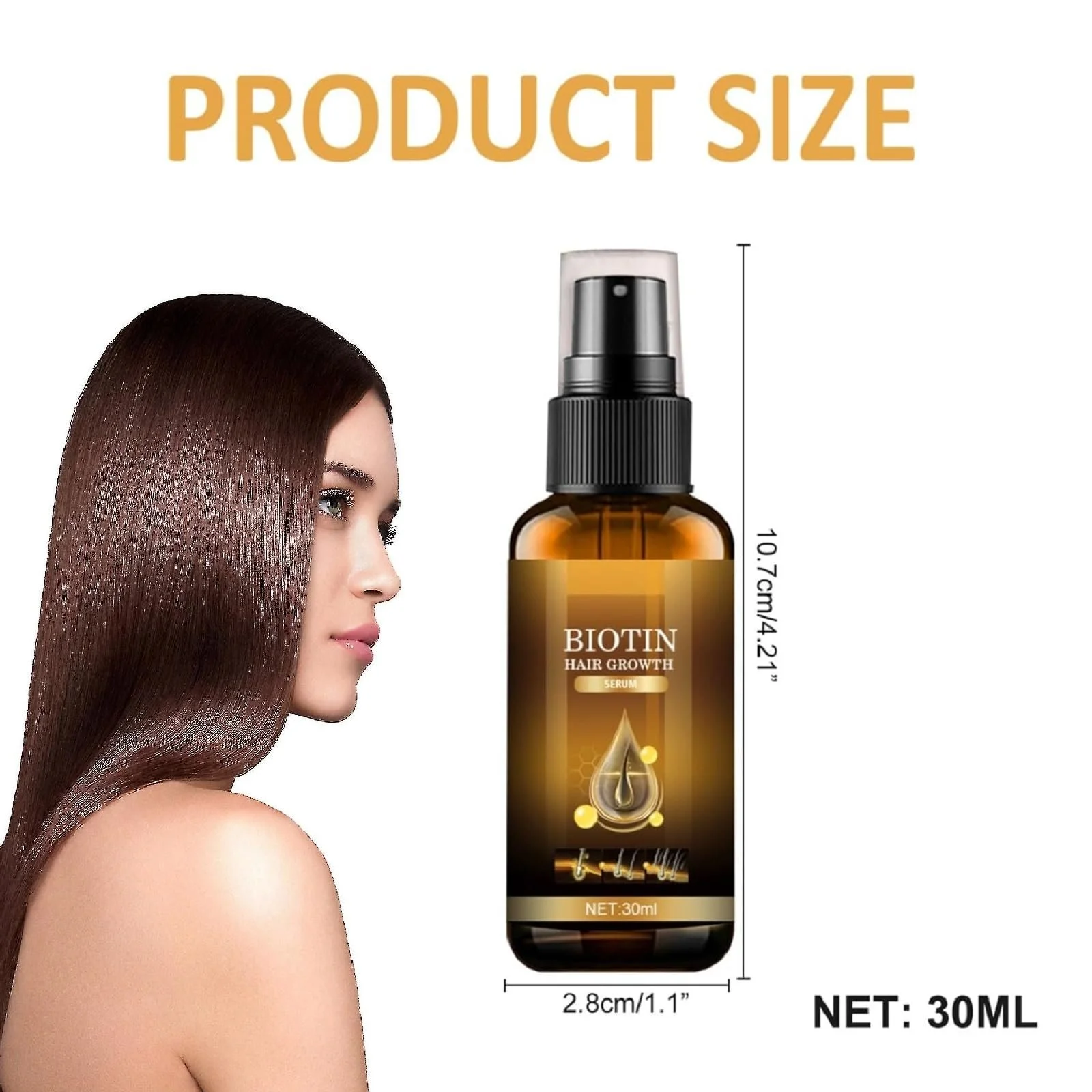 Сироватка для росту волосся Біотин, Спрей для росту волосся Біотин 30 мл, фото №2