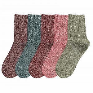 Жіночі теплі шкарпетки 39-42, 5 пар різних кольорів - Фото 1