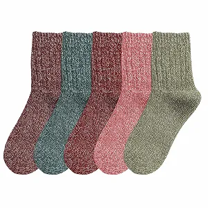 Жіночі теплі шкарпетки 39-42, 5 пар різних кольорів - Фото 1