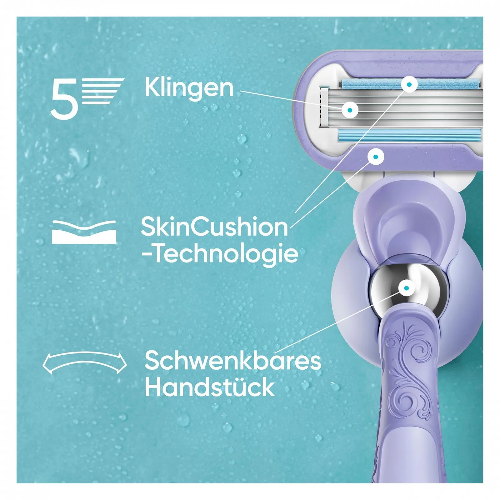Бритва Gillette Venus Extra Smooth Swirl с 9 сменными лезвиями и держателем, фото №3 Бритва Gillette Venus Extra Smooth Swirl с 9 сменными лезвиями и держателем, фото №3