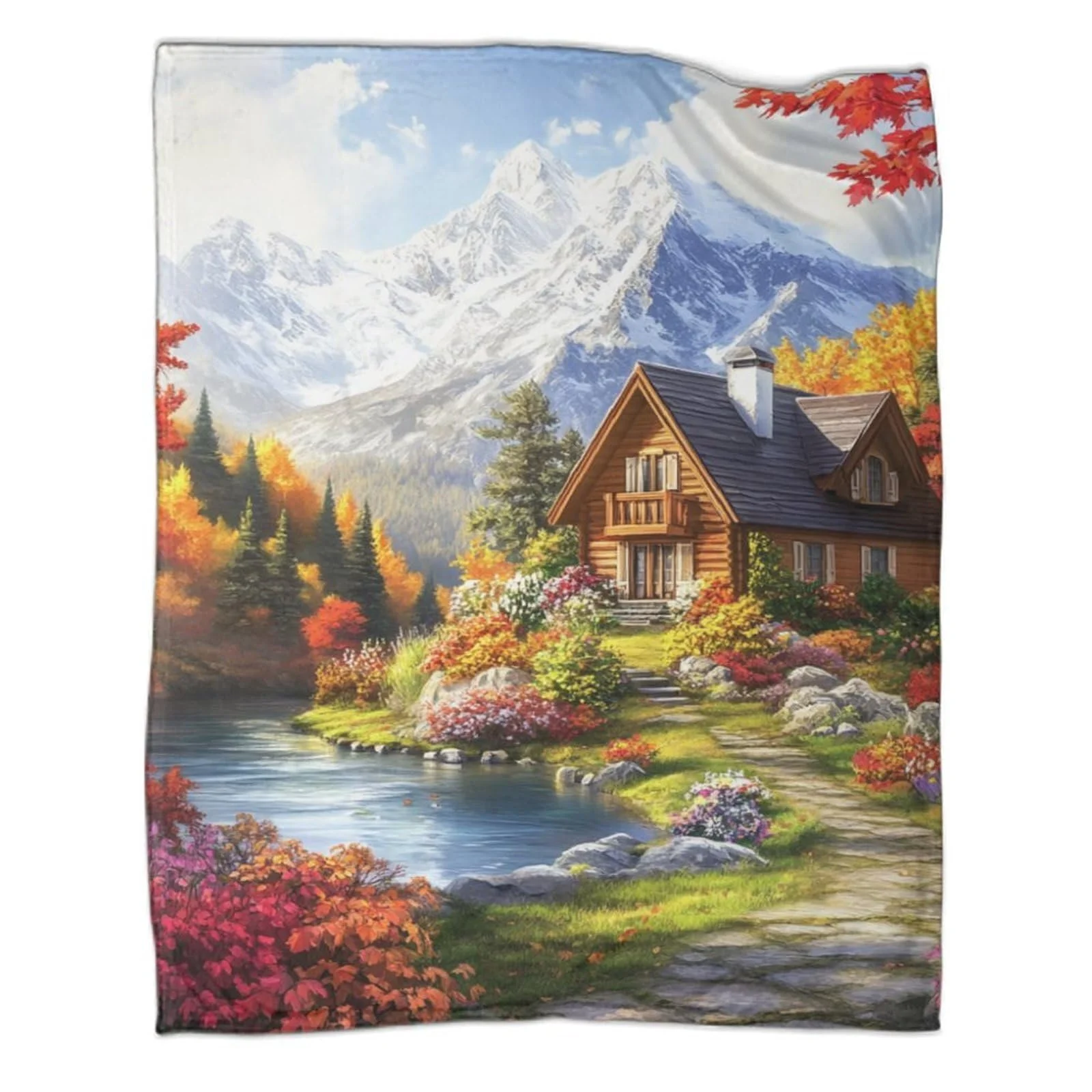 Покривало GAOYUCHUN Cabin in The Forest з 3D принтом, фото №1