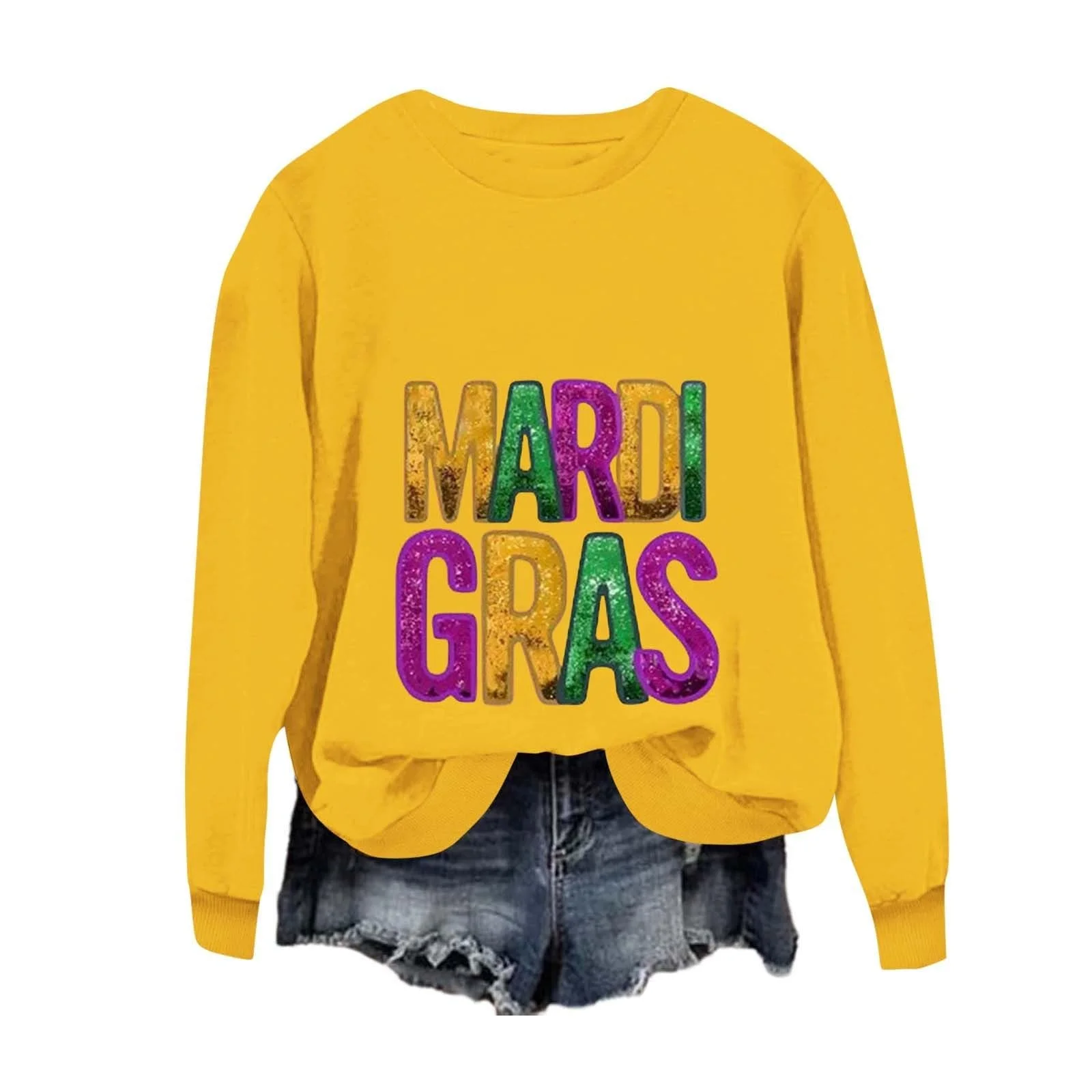 Женская новогодняя толстовка с принтом букв, круглым вырезом и длинными рукавами, фото №1