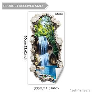 Наклейка на стіну та підлогу HGDESIGN Waterfall Mountain synthetic.ua - Фото 1