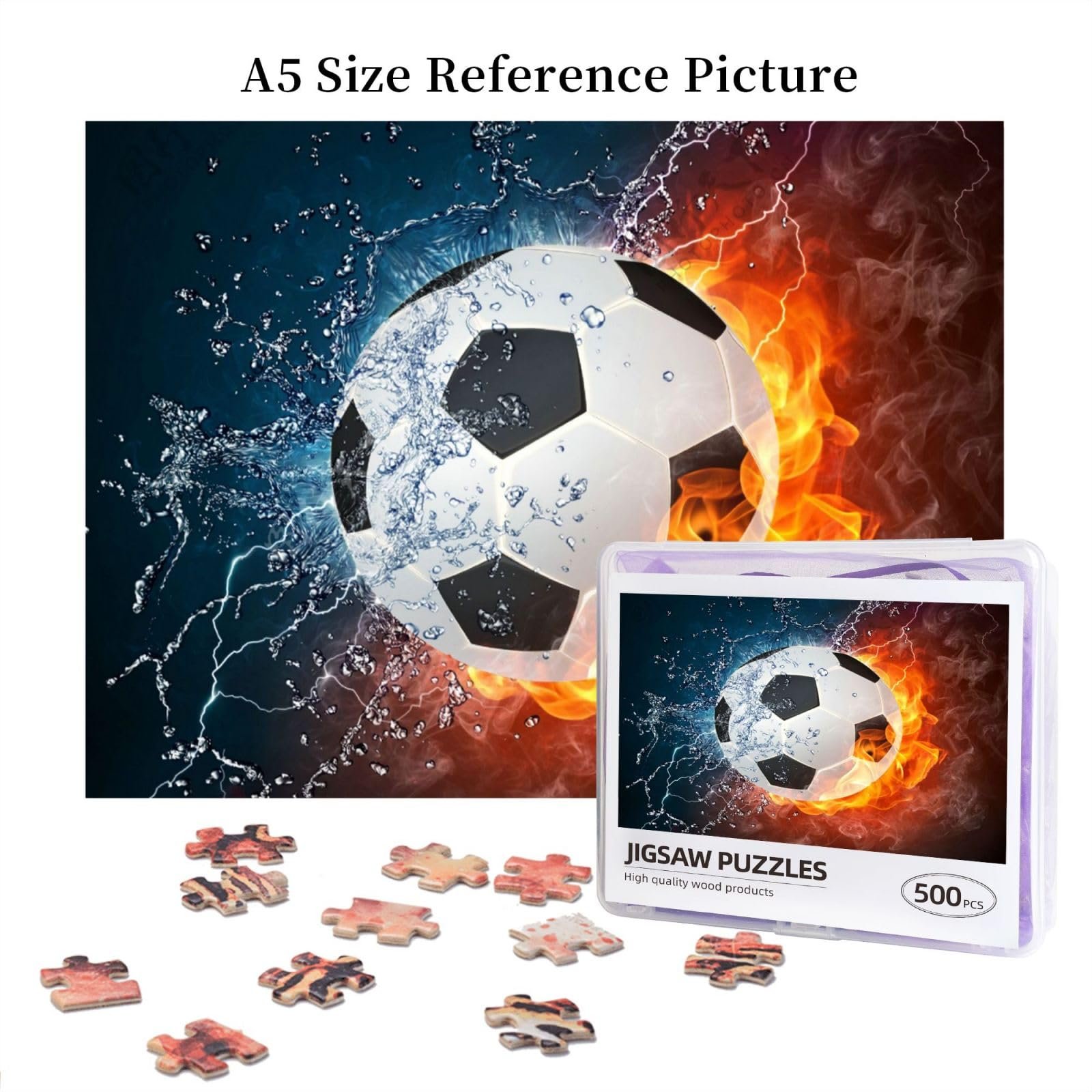 Пазл деревянный Football on Fire and Water 500 элементов, фото №5