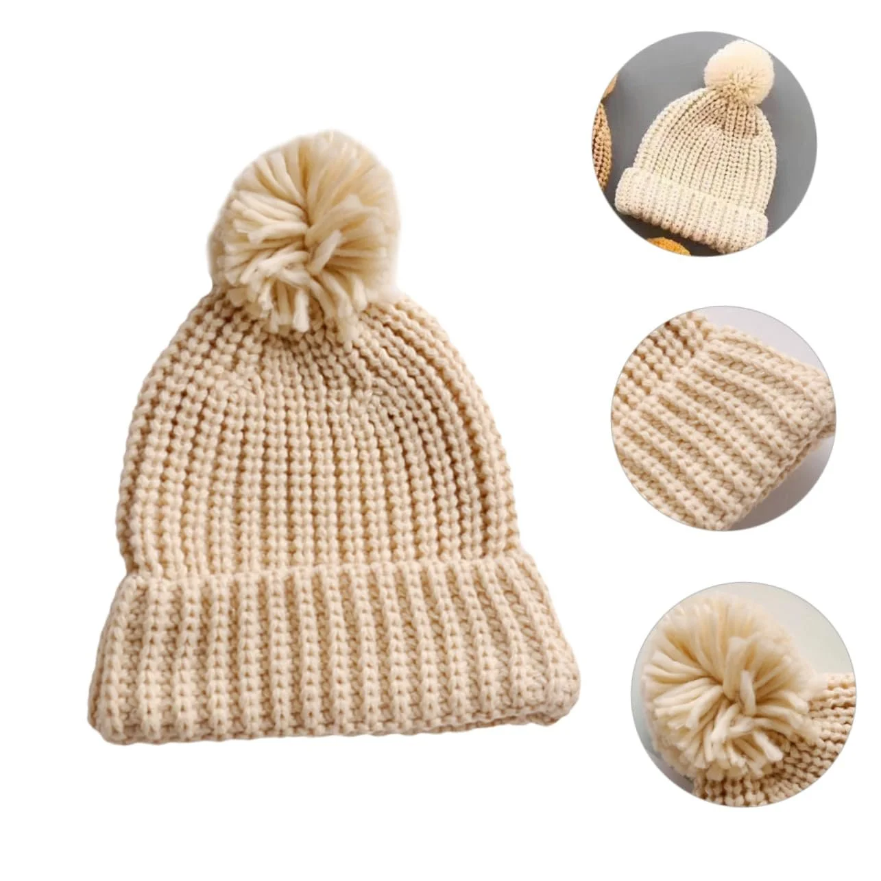 Вязаная шапка Healvian Теплая для молодых девушек, фото №3