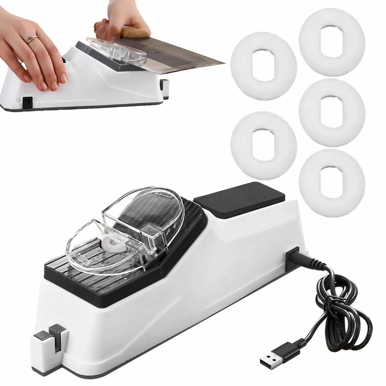 Точило для ножів електричне Professional Scissors Grinder 5 секунд із захисною кришкою, фото №1 Точило для ножів електричне Professional Scissors Grinder 5 секунд із захисною кришкою, фото №1