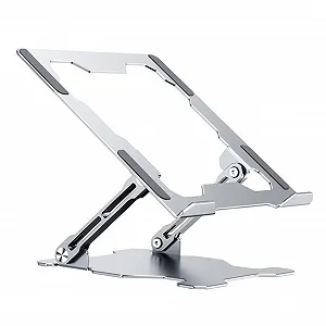 Подставка для ноутбука OSALADI Регулируемая по высоте Алюминиевый сплав Многофункциональная подставка для ноутбука с нескользящими силиконовыми накладками для стабильности и защиты для путешествий и офиса - Фото 1