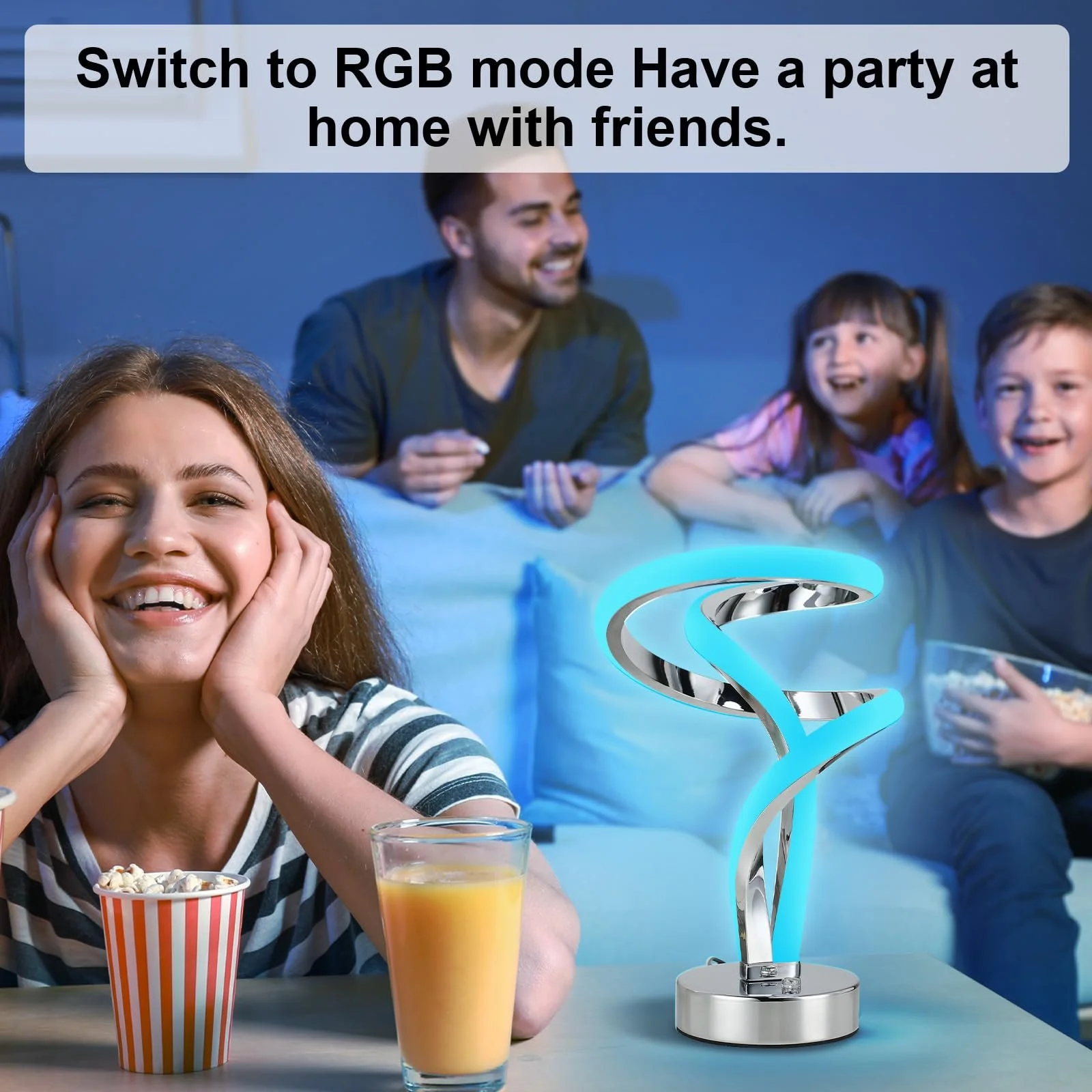 Настільна лампа Lightess LED Bedside Lamp Touch Dimmable 10 W RGB Spiral Modern Срібляста, фото №6