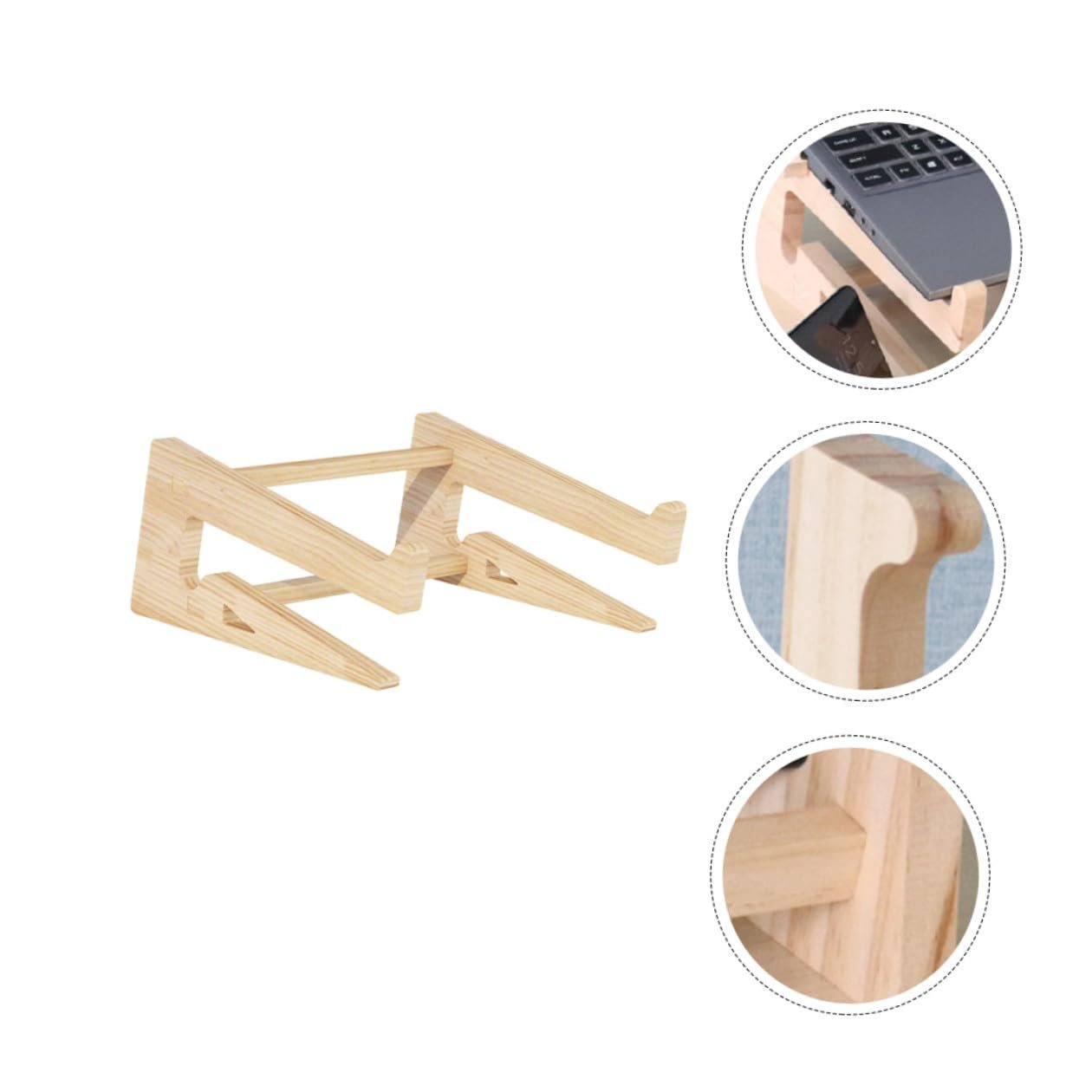 Підставка для ноутбука BESPORTBLE Деревʼяна Міцна Ергономічна Кут нахилу, фото №7