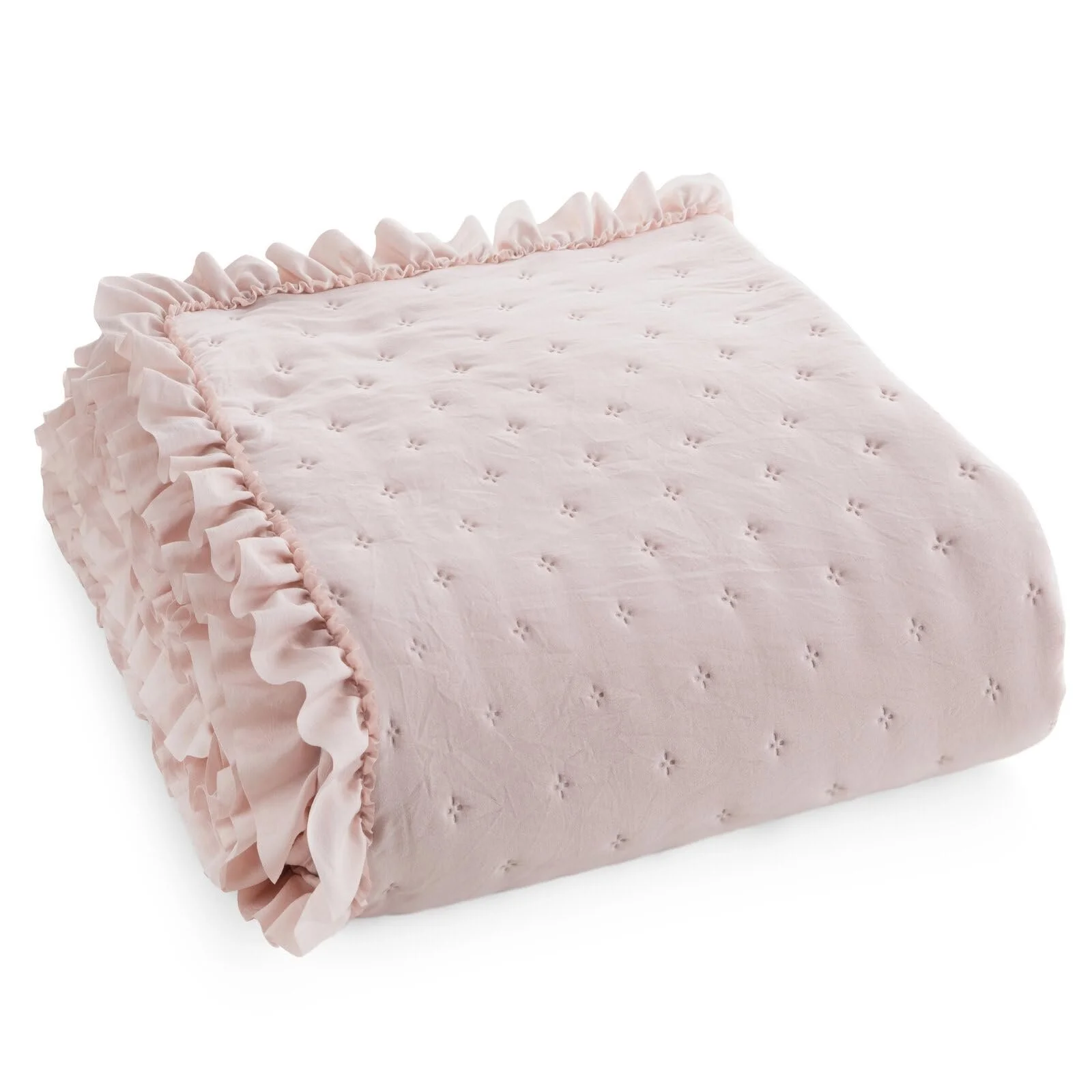 Покрывало Eurofirany Libi 3 Стильное с рюшами 170 x 210 см Розовый, фото №3