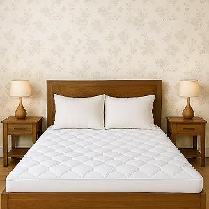 Наматрасник Cozy Aura для кровати Super-Kingsize, тройная набивка, глубокий, 40 см, эластичный наматрасник с наполнителем из микрофибры, дышащий и мягкий, стеганый ромбовидный дизайн (182 x 200 см) - Фото 1