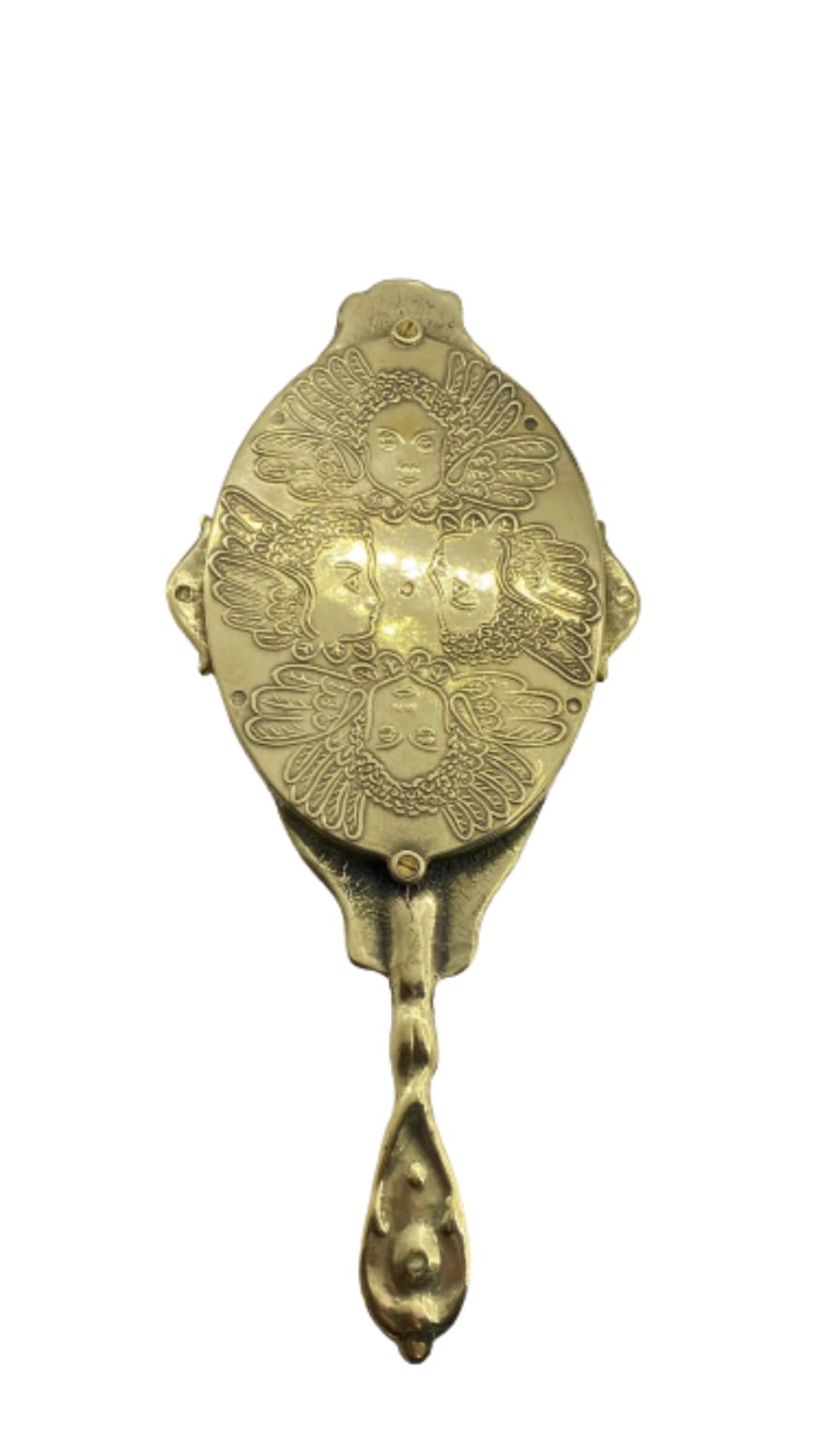 Зеркало Angelo с ручкой латунь полированное, фото №2 Зеркало Angelo с ручкой латунь полированное, фото №2