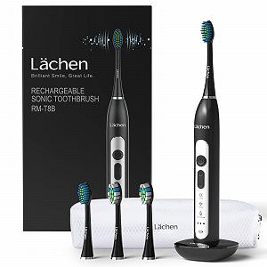 Електрична звукова зубна щітка Lächen з 4 насадками та таймером Чорна B-Black - Фото 1