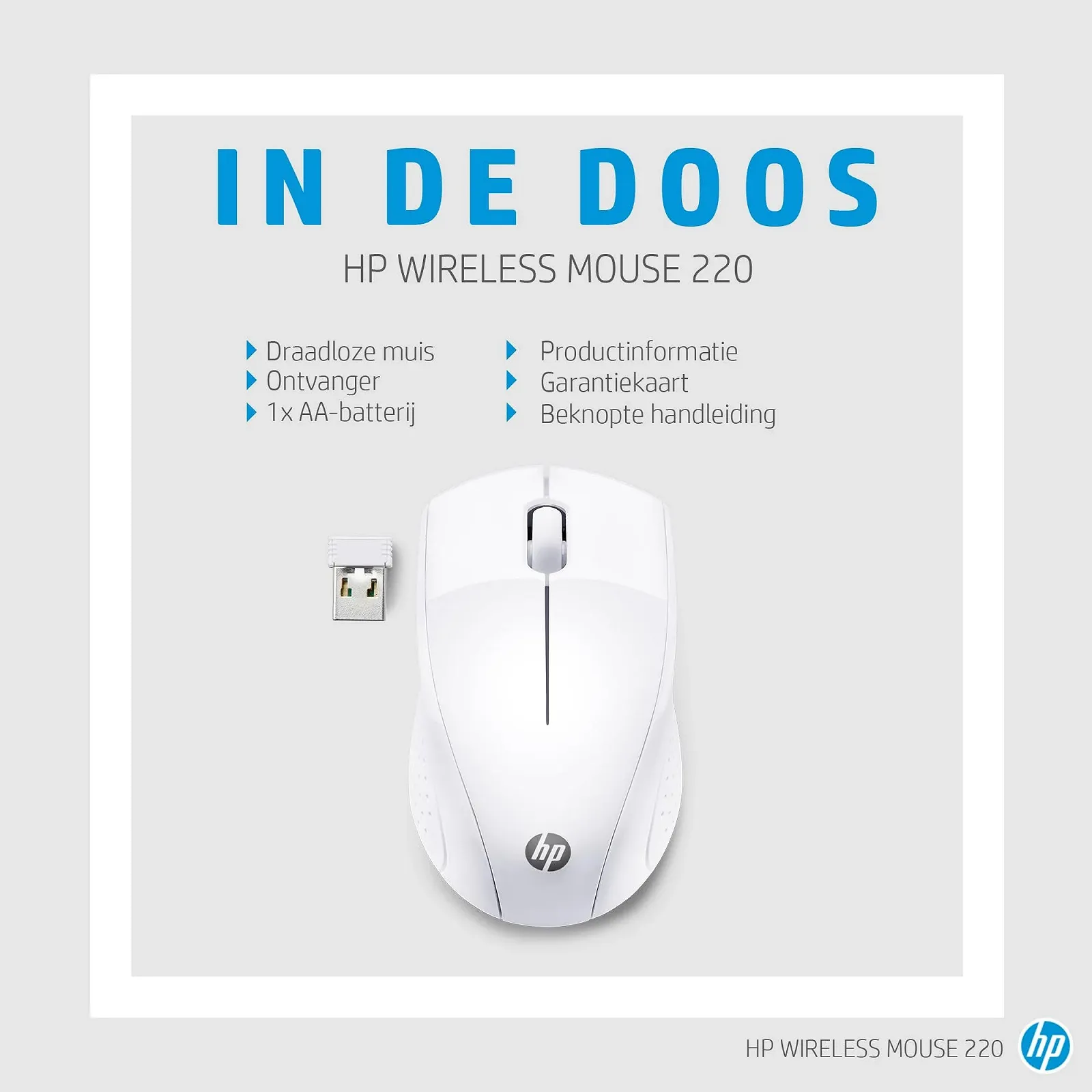 Миша Бездротова HP 220 Для лівої та правої руки Біла, фото №6