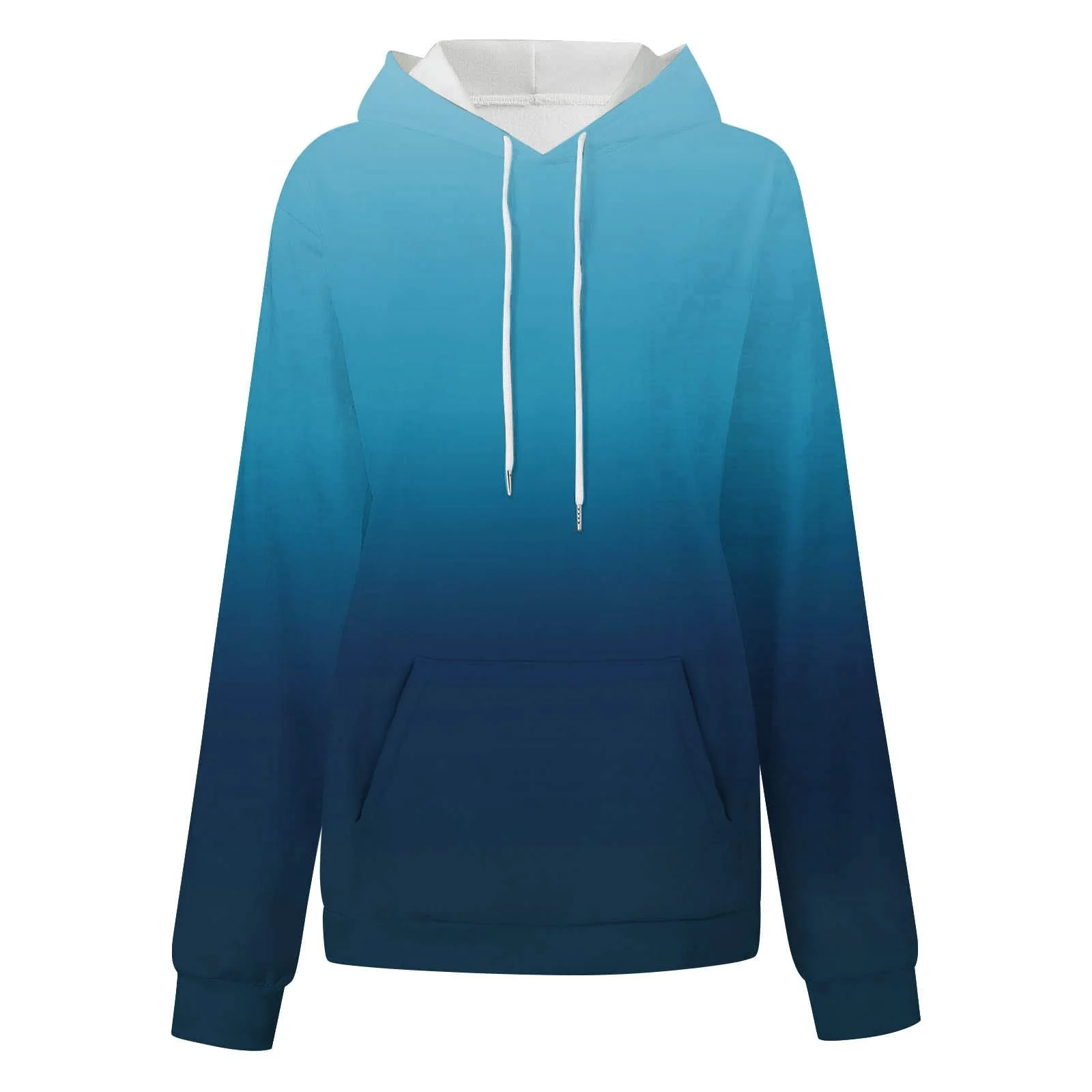 Худи Komiseup Свободный Y2K Пуловер с капюшоном, длинными рукавами, карманами, цветным градиентом для девушек-подростков, уличный стиль, хлопковая рубашка с длинными рукавами, фото №3