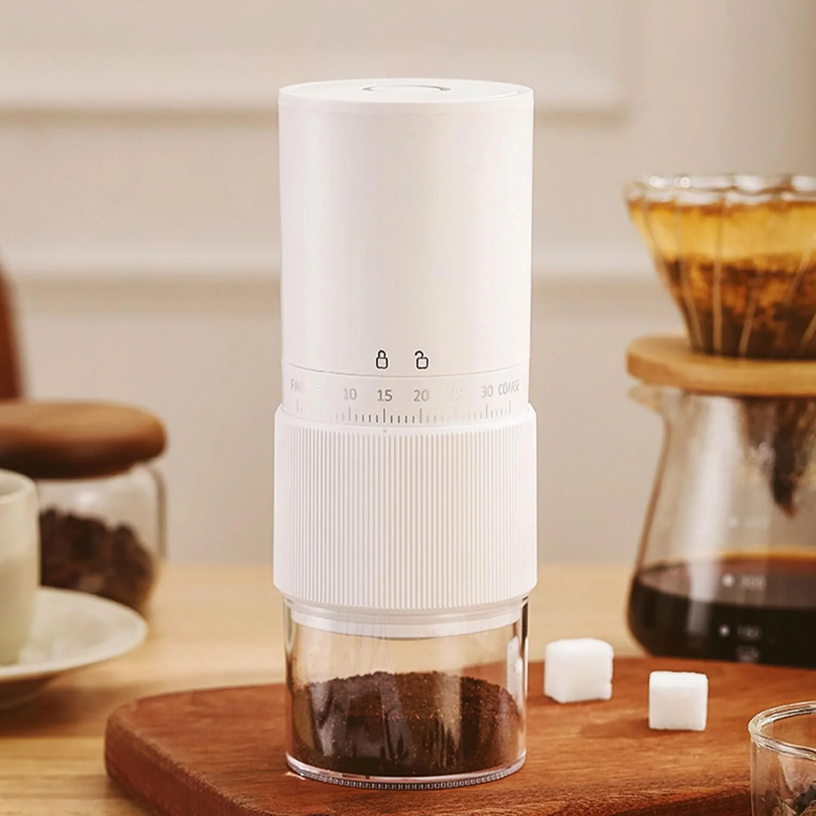 Ручна кавомолка з керамічними жорнами, регульований розмір помелу, підходить для кемпінгу та подорожей, фото №3