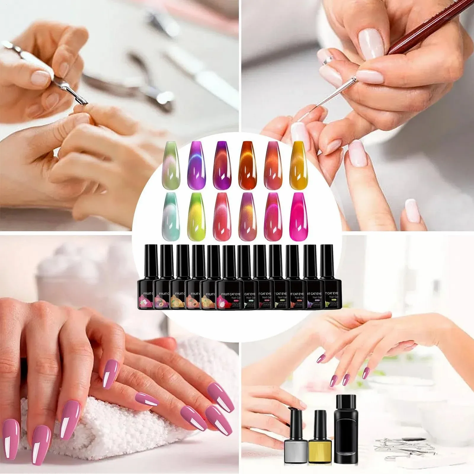 Гель-лак Серия Katzenauge 12 шт. Набор для маникюра, фото №4