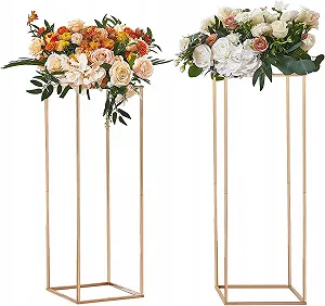 Набор свадебных цветочных стендов VEVOR LJLHLHJ8002 / 28х28х80 см / Золотой - Фото 1