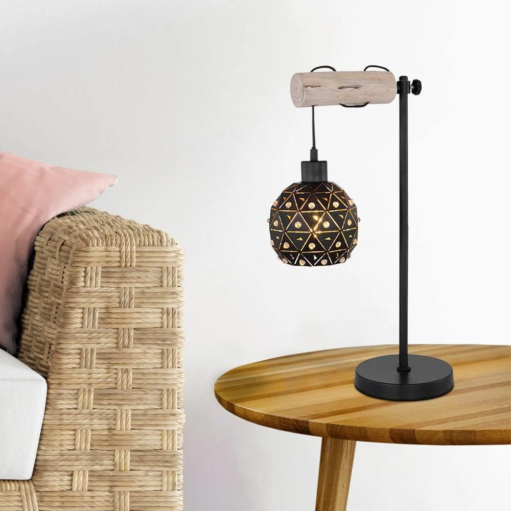 Настольная лампа Globo LED с пультом ДУ RGB Crystals Metal 8,5 Вт 806 лм Black Gold 55 см, фото №8