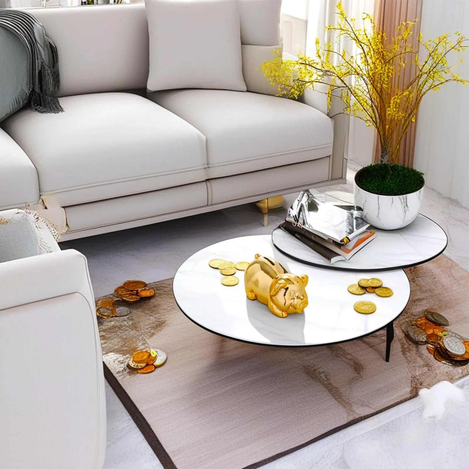 Скарбничка-свиня керамічна велика золотиста іменна, фото №5