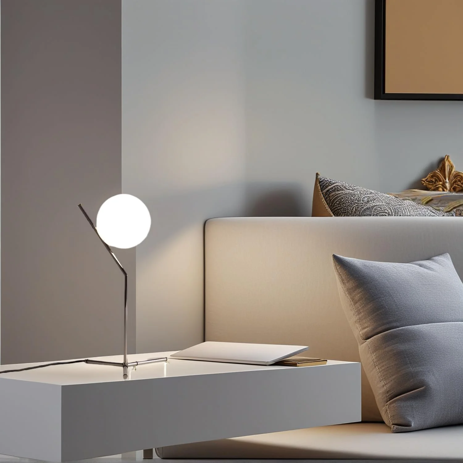 Настільна лампа Alpinaluz E27 скляна куля 18 см Хром, фото №3