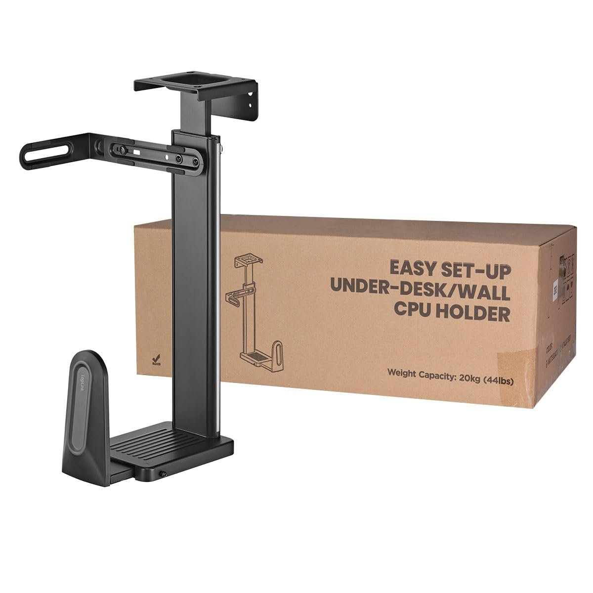 Кронштейн для ПК LogiLink EO0073 для монтажу під стільницею або на стіну, навантаження до 20 кг, колір: чорний, фото №13 Кронштейн для ПК LogiLink EO0073 для монтажу під стільницею або на стіну, навантаження до 20 кг, колір: чорний, фото №13