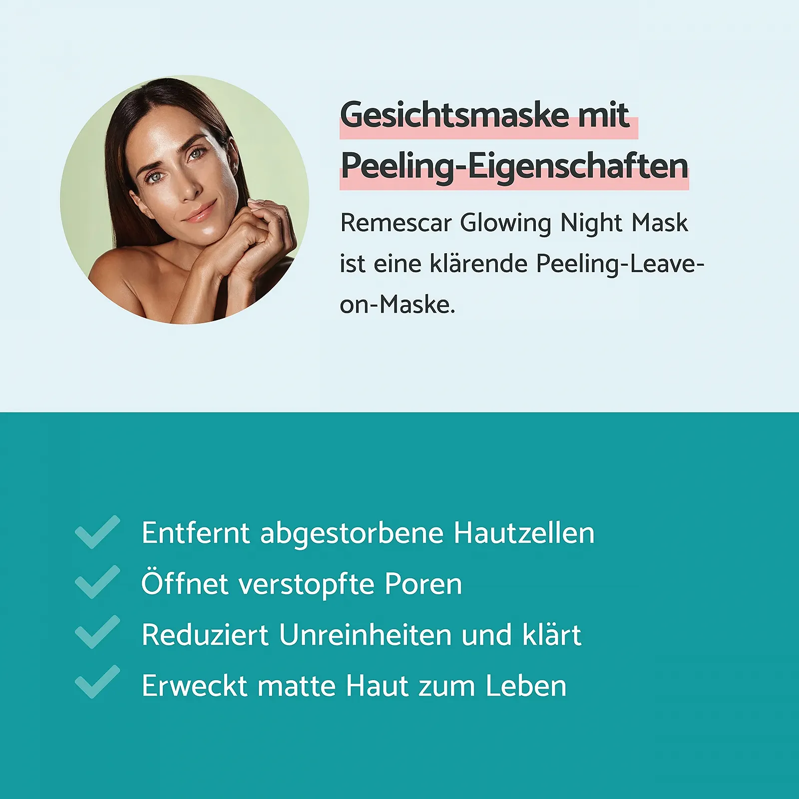 Маска для обличчя Remescar Luminous Night для оновлення шкіри та очищення пор 50 мл, фото №2