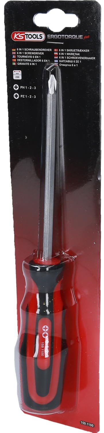 Отвертка KS Tools ERGOTORQUEplus 159.1100 6 в 1 230 мм, фото №5 Отвертка KS Tools ERGOTORQUEplus 159.1100 6 в 1 230 мм, фото №5