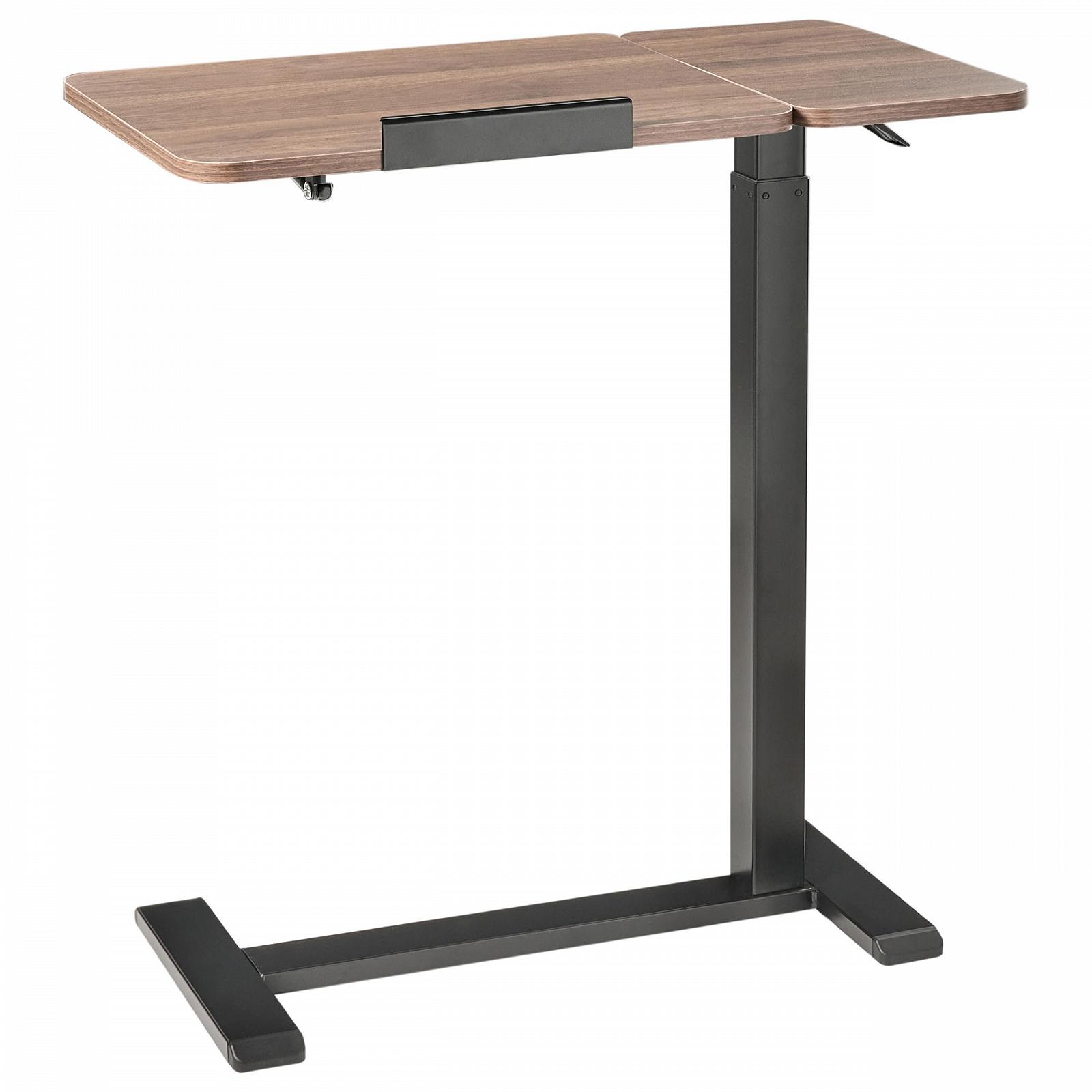Столик для ноутбука Beliani Schola Регулируемый по высоте 70 x 40 см Эффект дерева Коричневый / Черный, фото №5